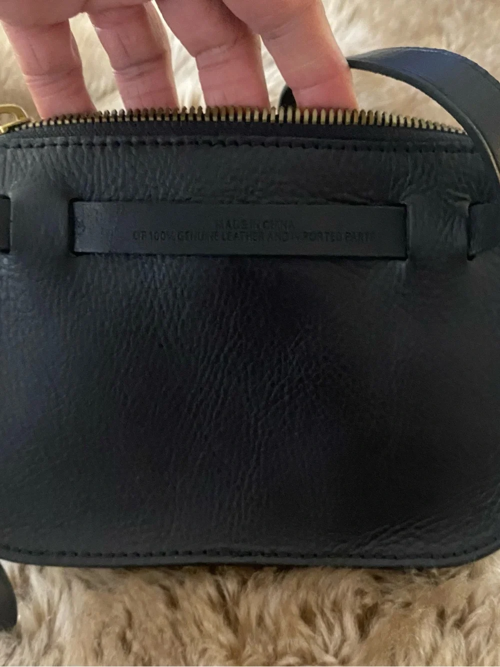 Madewell Black Leather Waist Belt with Gold Hardware